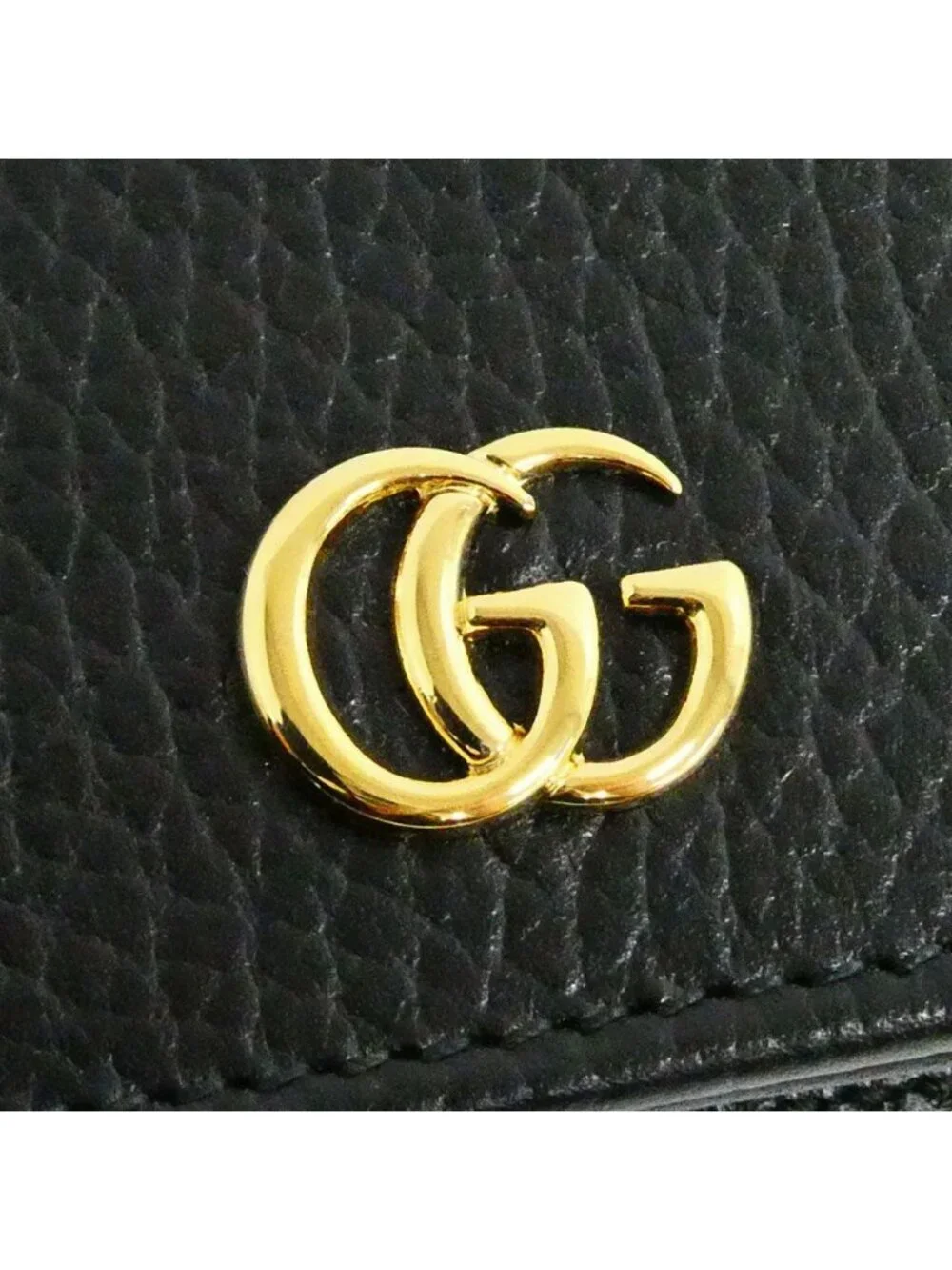 Gucci Double Small Wallet Leather Black Gold - Picture 6 of 10